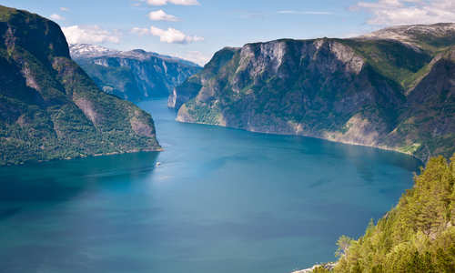 Aurlandsfjord in Aurland, Norway