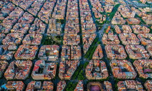 Barcelona's Sagrada Familia from above
