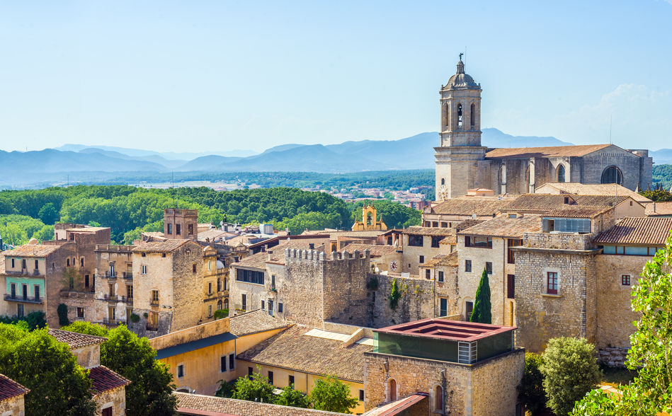 A hilltop town, Girona, Spain
