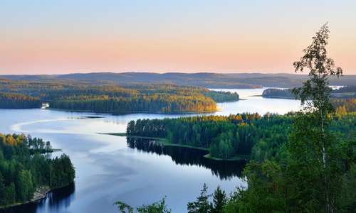 Landscape of Saimaa Lake, Finland