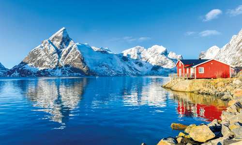 Lofoten Islands in winter Norway