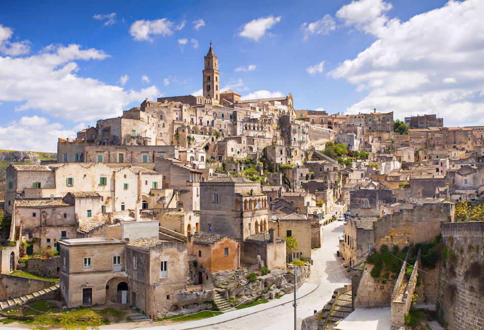 the hilltop town of Matera, Puglia