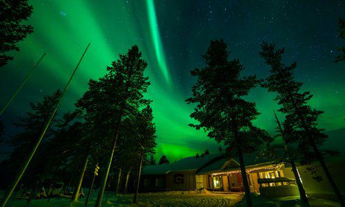 Northern Lights, Muotkan Maja, Lapland, Finland