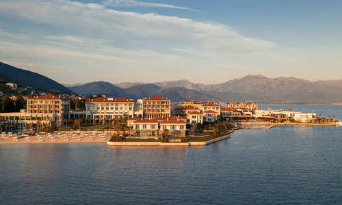 sunset over the luxurious Montenegro One&Only Portonovi hotel and resort