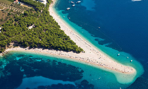 Zlatni Rat beach in Bol, Brac Island, Croatia